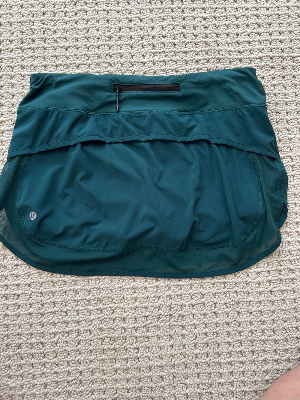 lululemon athletica pine Green Athletic Tennis skirt with Zip Pocket